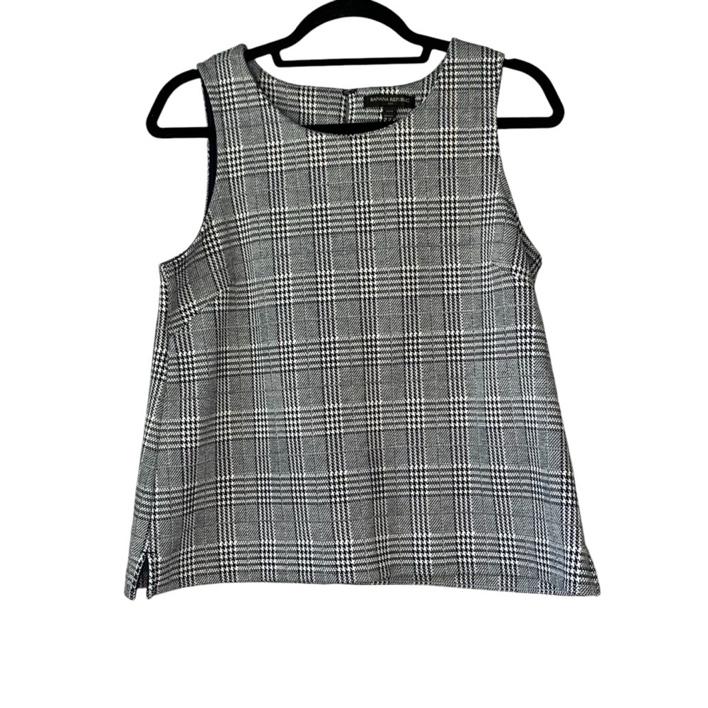 Banana Republic black and white houndstooth‎ career wear tank. Size Mp